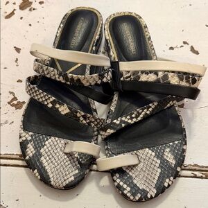 Katherine Kelly Valerie  Strap Snake Print Leather Sandals Women’s Size 7.5 M